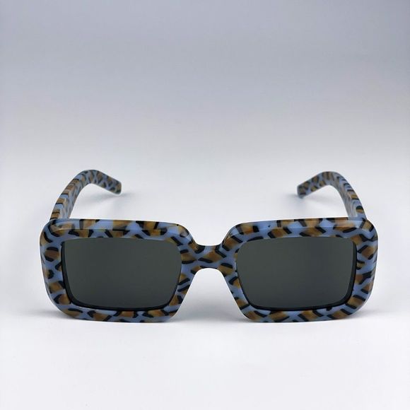 Saint Laurent SL534 SUNRISE 008 Sunglasses Violet Havana Grey Rectangle Unisex - Picture 6 of 11